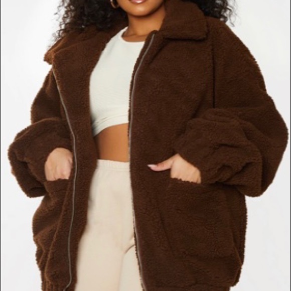 Pretty Little Think Brown plus size coat - Picture 1 of 4